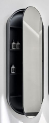 Oglinda baie, Ceramica Cielo, Elio Slim, 145x50x15 cm, negru mat