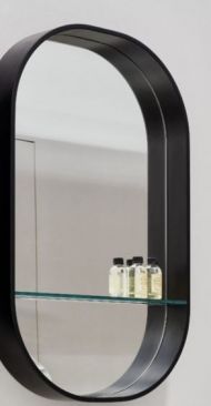 Oglinda baie, Ceramica Cielo, Eos-c, 67x12x107 cm, negru mat
