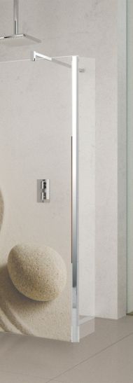 Perete dus Walk-in lateral, Novellini, Kuadra H, sticla securizata 8mm, transparenta, profil crom, 30x200 cm