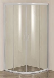 Cabina dus, Kroner, Ecoround, semirotunda, sticla securizata 4mm, transparenta, profil alb, 80x80x180 cm