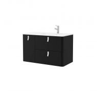 Mobilier baie, Salgar, uniiq 900, stanga, negru mat, 89,7x45x54 cm