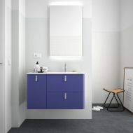 Mobilier baie, Salgar, Uniiq 900, stanga, albastru, 89,7x45x54 cm