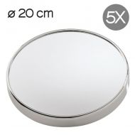 Oglinda cosmetica, Gedy, rotunda, diametru 20 cm, cu ventuze, marire 5X