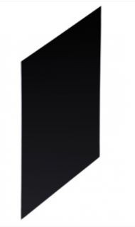 Despartitor pisoar, Geesa, sticla, 44x92x10 cm, negru