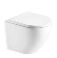 Vas wc suspendat, cu capac soft close, ROMSTAL ROUND, alb, 49x37 cm