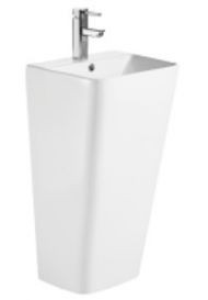 Lavoar freestanding  patrat, ROMSTAL, ceramic alb,46X34X85 CM