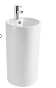 Lavoar freestanding rotund, Romstal ceramic alb, D 46X83 CM