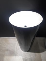 Lavoar stativ, Kompotech, Round, compozit, gri inchis mat, 50x88 cm