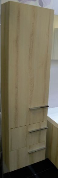 Coloana baie, Kroner, Amelie, 1 usa, 2 sertare, 40x35x155 cm, stejar albit