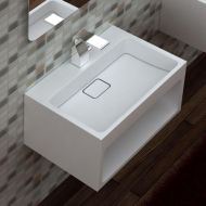 Lavoar compozit, Kroner, Vita, 65x40x30 cm, cu etajera, alb
