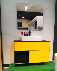 Mobilier baie, Villeroy & Boch, Finion, 100 cm, galben cu negru