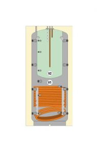 Acumulator tank in tank incalzire/ apa calda menajera, Cordivari, Combi 2WC, 600L/146L, montaj vertical, serpentina instalatii solare