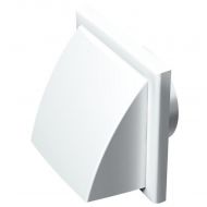 Grila PVC, Julien Stile, antiploaie, clapeta, alb, 187x187 mm, D.125/110x55 mm