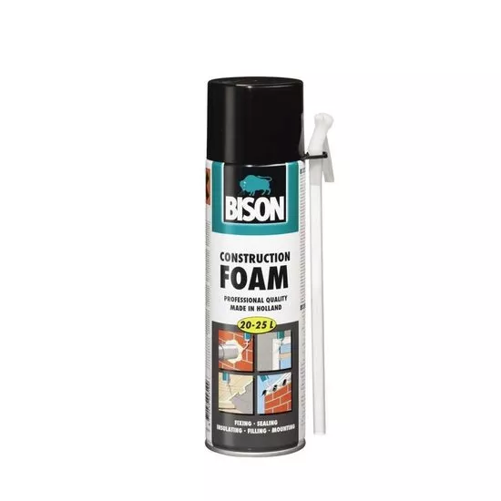 Spuma poliuretanica cu pai Bison Construction Foam 500ml