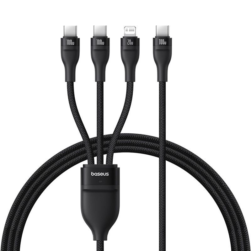 Cabluri USB-C Cablu Baseus Flash Series 3-in-1 100W, USB-C l...