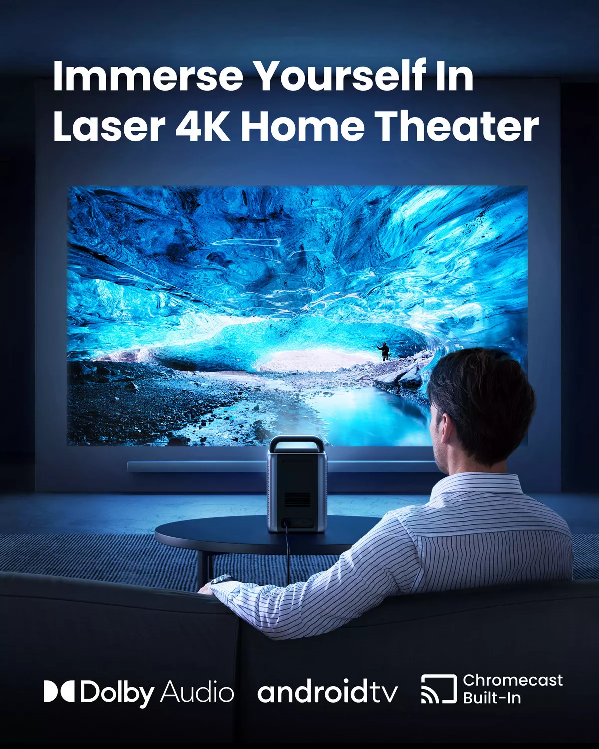 Proiector video portabil smart Anker Nebula Cosmos Laser, 4K