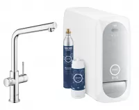 Baterie bucatarie Grohe Blue Home, 3/8'', inalta, tip L, filtrare, racire, apa carbogazoasa, crom, 31454000