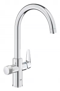 Baterie bucatarie Grohe Blue Pure Start Curve, inalta, tip C, filtrare, 3 cai, crom, 30592000