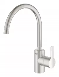 Baterie bucatarie Grohe Feel, inalta, tip C, mat, otel satinat, 32670DC2