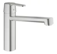 Baterie bucatarie Grohe Get, inalta, tip L, mat, otel satinat, 30196DC0
