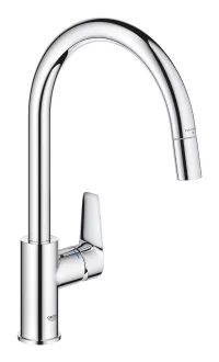 Baterie bucatarie Grohe StartEdge 30550000, 3/8'', inalta, tip C, dus extractabil, crom