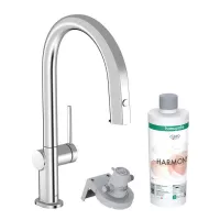 Baterie bucatarie Hansgrohe Aqittura 76801000, inalta, tip C, dus, filtrare, crom