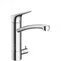 Baterie bucatarie Hansgrohe Logis, inalta, tip L, diverter cu inchidere, crom, 71834000