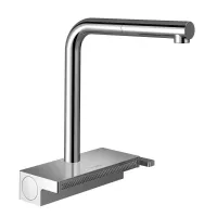 Baterie bucatarie Hansgrohe M81 73830000, inalta, tip L, dus, WaterFall, sBox, crom
