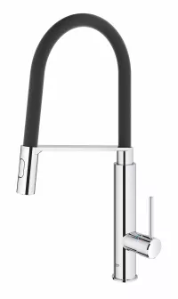 Baterie de bucatarie Grohe Concetto 31491000, 3/8'', pipa inalta, dus extractabil, 2 functii, pivotanta, crom