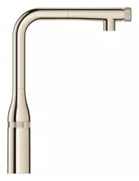 Baterie de bucatarie Grohe Essence Smartcontrol 31615BE0, 3/8'', pipa inalta, tip L, dus extractabil, 2 functii, lucios, nichel