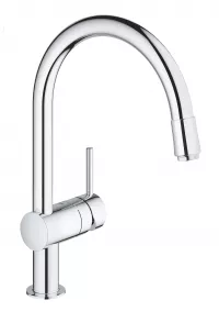 Baterie de bucatarie Grohe Minta, tip C, inalta, dus extractabil, crom, 32918000