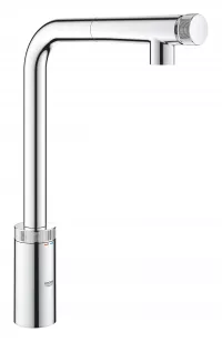 Baterie de bucatarie Grohe Minta Smartcontrol 31613000, 3/8'', pipa inalta, tip L, dus extractabil, 2 functii, crom