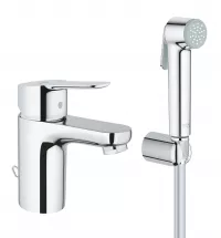 Baterie lavoar Grohe BauEdge 23757000, 3/8'', S, 146 mm, dus igienic, crom