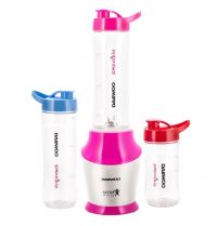 Blender de masa Daewoo DS3503, 350 W, 600 / 400 ml, 3 recipiente, smoothie, fara BPA, control mecanic, alb/roz
