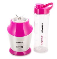 Blender de masa Daewoo DS3501, 350 W, 600 ml, 1 recipient, smoothie, fara BPA, control mecanic, alb/roz