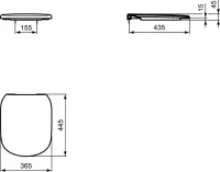 Capac WC Ideal Standard Tesi, SoftClose, duroplast, alb, T352901