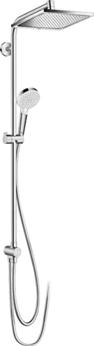 Coloana dus Hansgrohe Crometta E 240 27289000, universal, aparent, 240 x 240 mm, include para, furtun, anti-calcar, crom