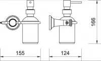 Dozator sapun lichid FDesign FD6-LRA-16-66, montare pe perete, 200 ml, suport, sticla, metal, mat, bronz