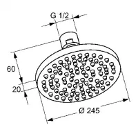 Dus fix Kludi A-QA 6651105-00, universal, 1/2'', 245 mm, 1 pulverizare, anti-calcar, crom