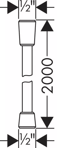 Furtun Hansgrohe Isiflex 28274000, universal, 1/2'', 2 m, anti-indoire, conexiuni cromate, arginiu