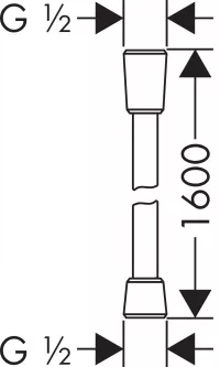 Furtun Hansgrohe Isiflex, universal, 1/2'', 1.6 m, anti-indoire, crom, 28276000