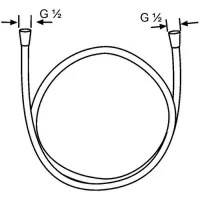 Furtun Kludi Logoflex 6105505-00, universal, 1/2'' x 1/2'', 1.25 m, metalic, ornamente, crom