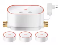 Set senzori de apa Smart Grohe Sense Guard 22502ln0, 1 baza, 3 senzori, APP, baterie, WiFi, semnal sonor, control temperatura, alb