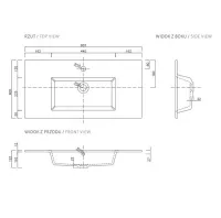 Lavoar Deftrans Flex 2624, 800 x 400 mm, montare pe perete, preaplin, compozit mineral, alb