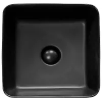 Lavoar Fluminia My Black Box, pe blat, 390 x 390 mm, negru, 8078MB