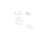 Lavoar Gala Mid 4004501, 550 x 450 mm, montare pe blat, preaplin, ceramica sanitara, alb