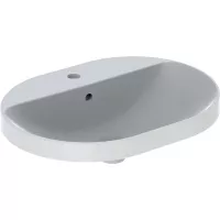 Lavoar Geberit Variform Eliptic 500.733.01.2, 600 x 450 mm, montare in blat, preaplin, ceramica sanitara, alb
