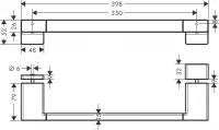 Maner usa baie Hansgrohe AddStoris, 400 mm, metal, mat, alb, 41759700