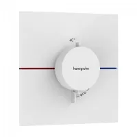 Mixer incastrat Hansgrohe ShowerSelect Comfort, termostat, necesita valva, mat, alb, 15574700