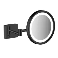 Oglinda cosmetica Hansgrohe AddStoris 41790670, montare pe perete, iluminare LED, fixare ascunsa, mat, negru